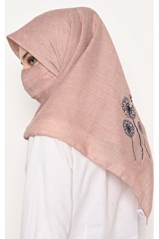 Hijab Segi 4 Voal Zaffron Dandelion Rosybrown (Hijab Only) 